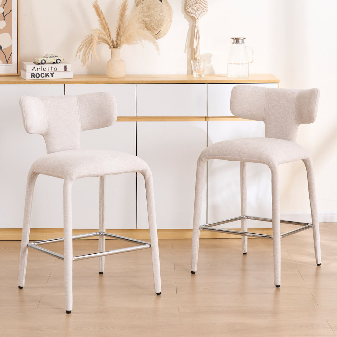 YOUNIKE Wingback Bar Stools Sleek Modern Counter Stools