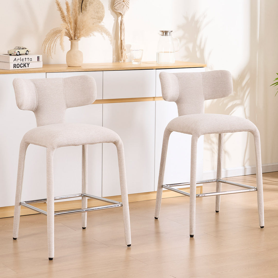 YOUNIKE Wingback Bar Stools Sleek Modern Counter Stools