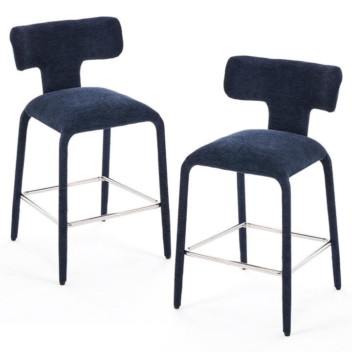 YOUNIKE Wingback Bar Stools Sleek Modern Counter Stools