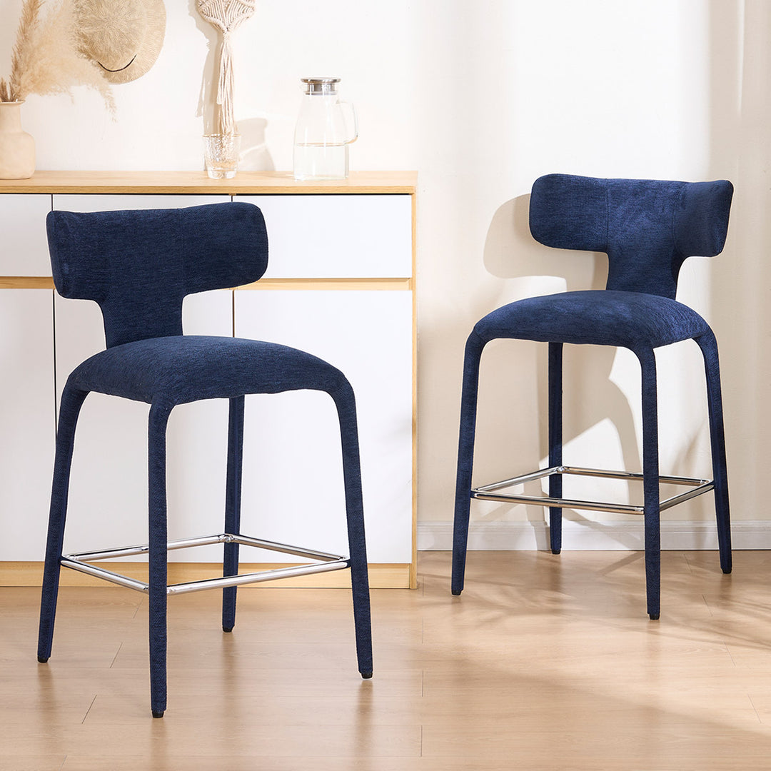 YOUNIKE Wingback Bar Stools Sleek Modern Counter Stools