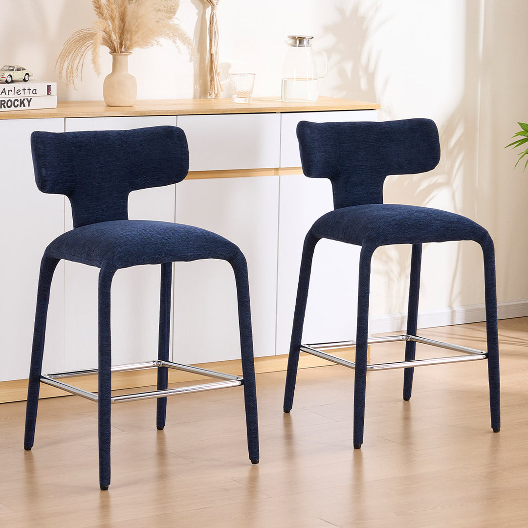 YOUNIKE Wingback Bar Stools Sleek Modern Counter Stools