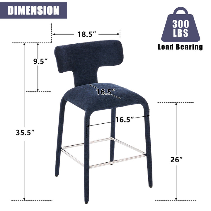 YOUNIKE Wingback Bar Stools Sleek Modern Counter Stools