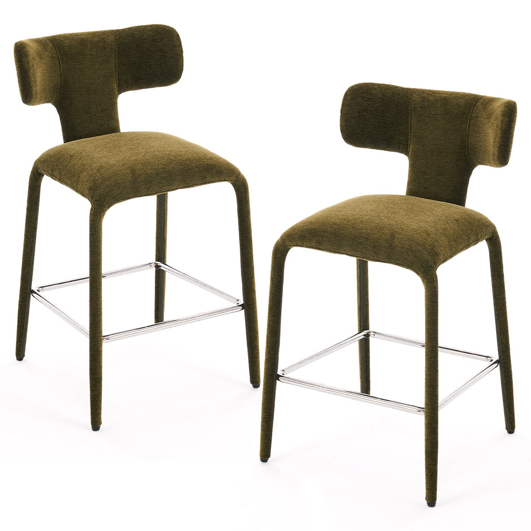 YOUNIKE Wingback Bar Stools Sleek Modern Counter Stools