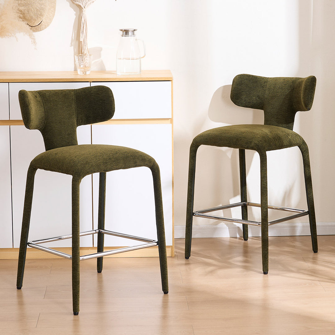 YOUNIKE Wingback Bar Stools Sleek Modern Counter Stools