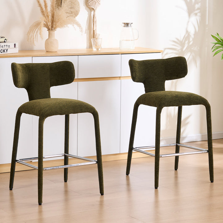 YOUNIKE Wingback Bar Stools Sleek Modern Counter Stools