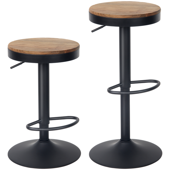 YOUNIKE Bar Stools Wooden Swivel Counter Stools