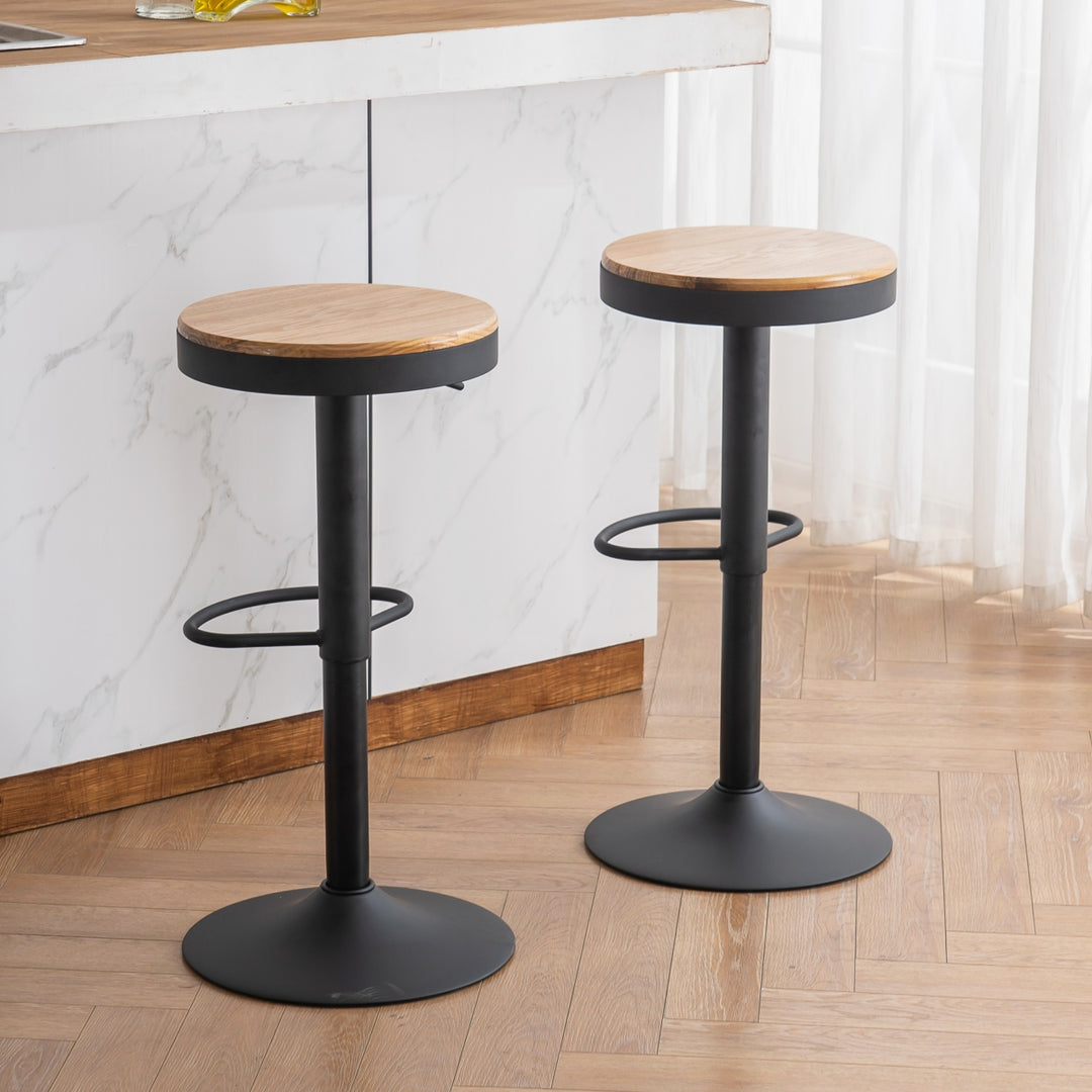 YOUNIKE Bar Stools Wooden Swivel Counter Stools