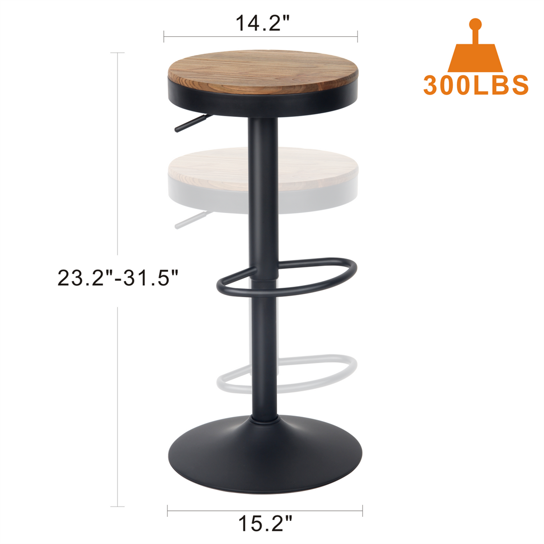 YOUNIKE Bar Stools Wooden Swivel Counter Stools