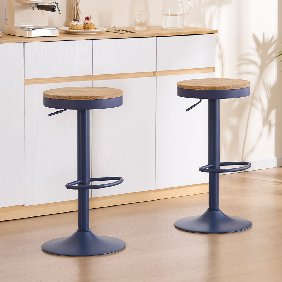 YOUNIKE Bar Stools Wooden Swivel Counter Stools