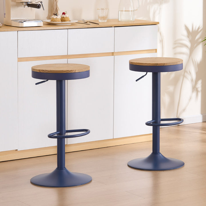 YOUNIKE Bar Stools Wooden Swivel Counter Stools