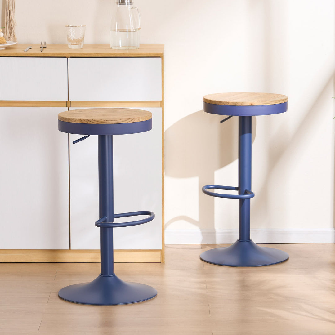 YOUNIKE Bar Stools Wooden Swivel Counter Stools