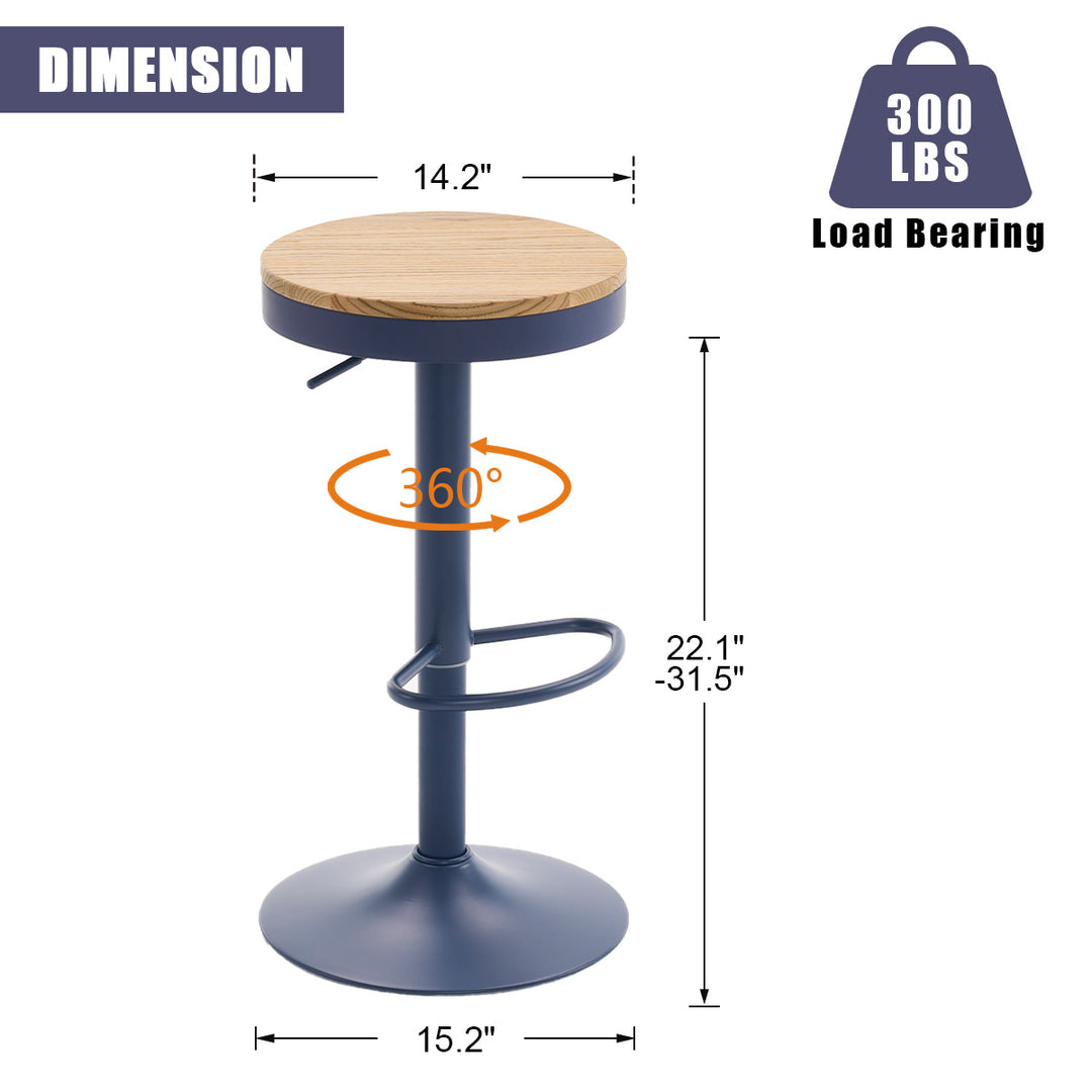 YOUNIKE Bar Stools Wooden Swivel Counter Stools