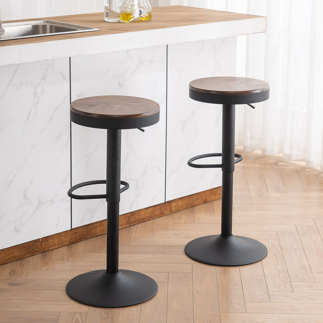 YOUNIKE Bar Stools Wooden Swivel Counter Stools