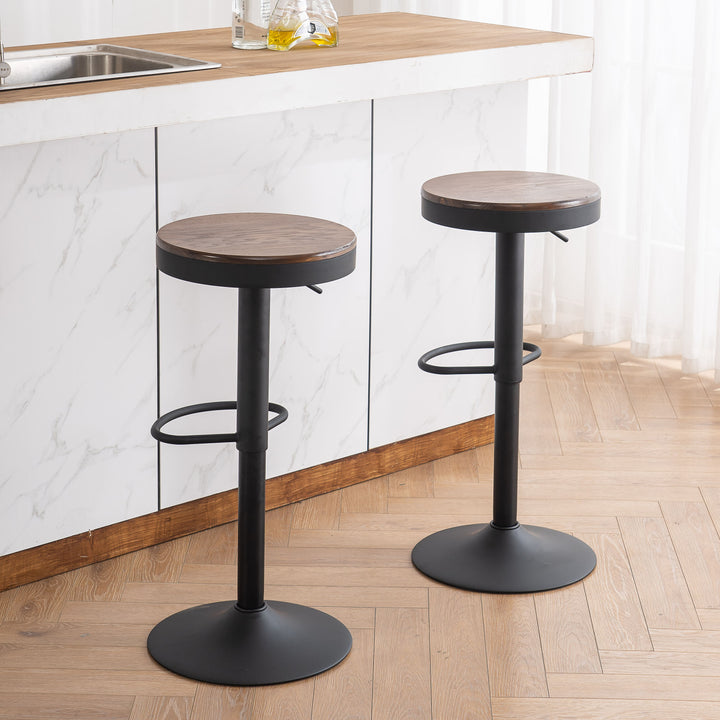 YOUNIKE Bar Stools Wooden Swivel Counter Stools
