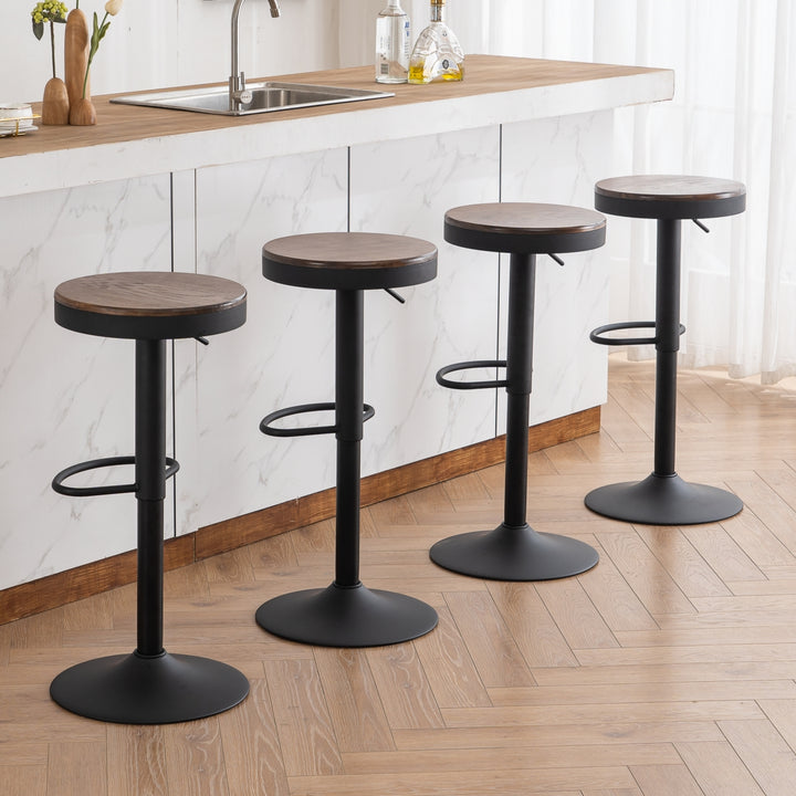 YOUNIKE Bar Stools Wooden Swivel Counter Stools