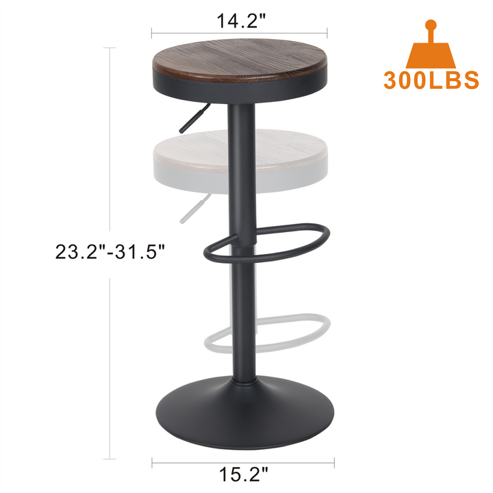 YOUNIKE Bar Stools Wooden Swivel Counter Stools