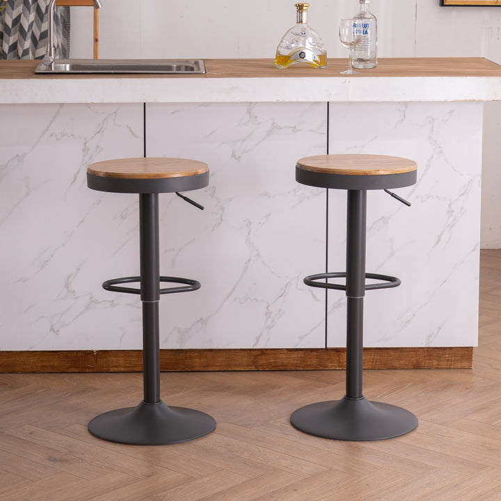 YOUNIKE Bar Stools Wooden Swivel Counter Stools