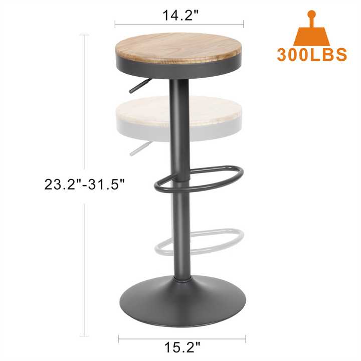 YOUNIKE Bar Stools Wooden Swivel Counter Stools