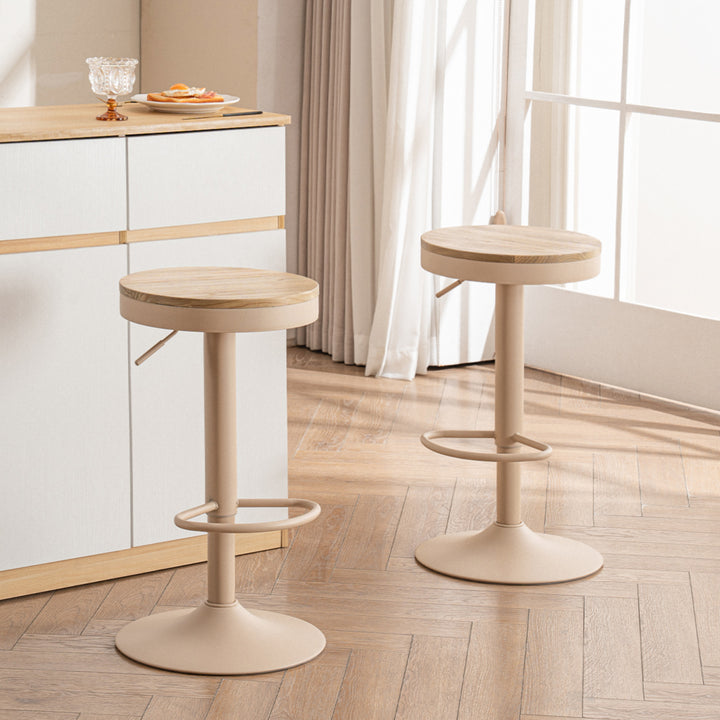 YOUNIKE Bar Stools Wooden Swivel Counter Stools