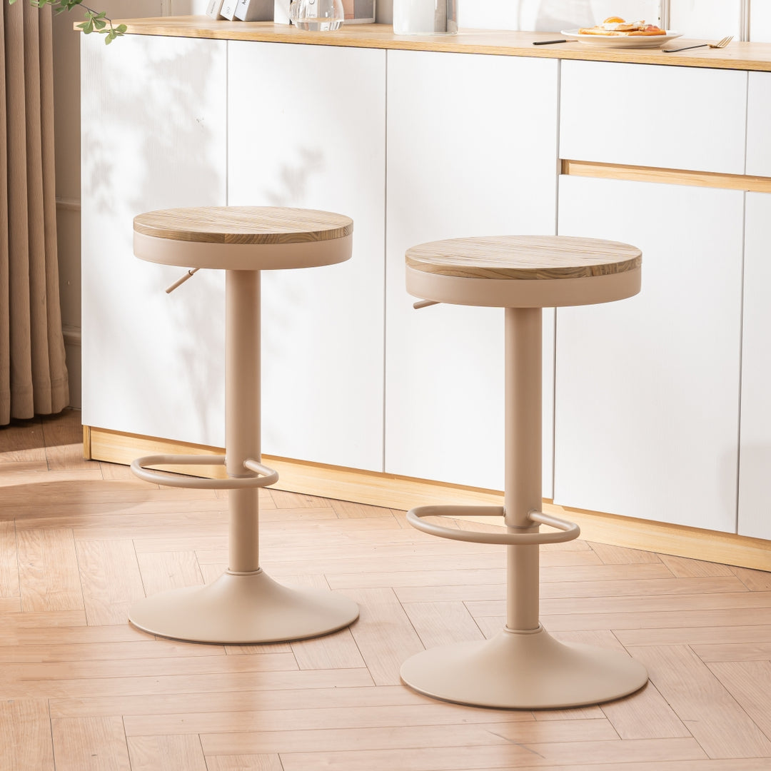 YOUNIKE Bar Stools Wooden Swivel Counter Stools