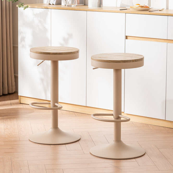 YOUNIKE Bar Stools Wooden Swivel Counter Stools