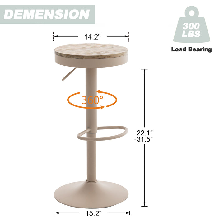 YOUNIKE Bar Stools Wooden Swivel Counter Stools