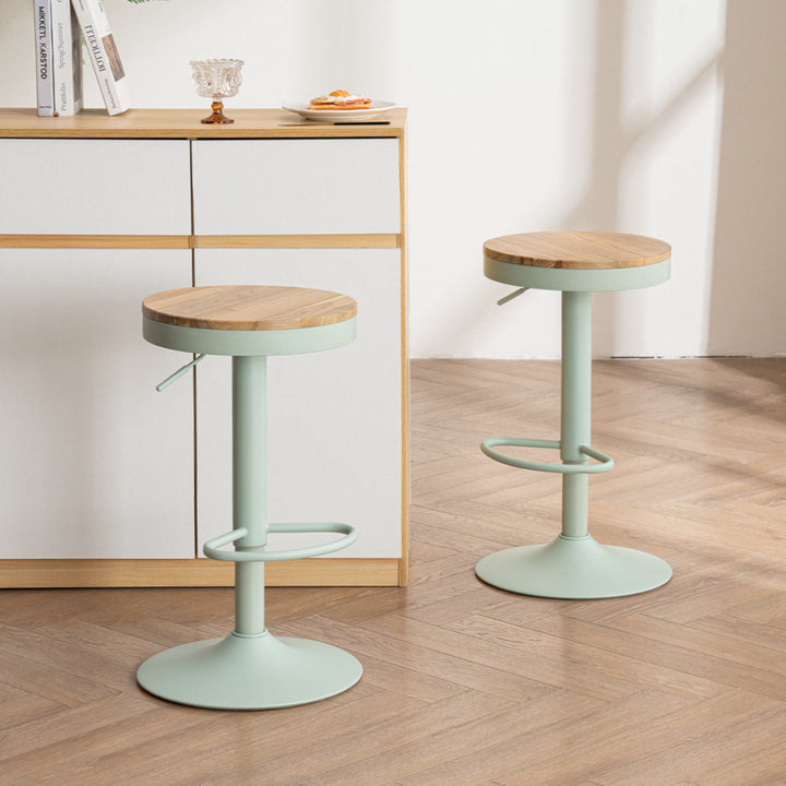YOUNIKE Bar Stools Wooden Swivel Counter Stools