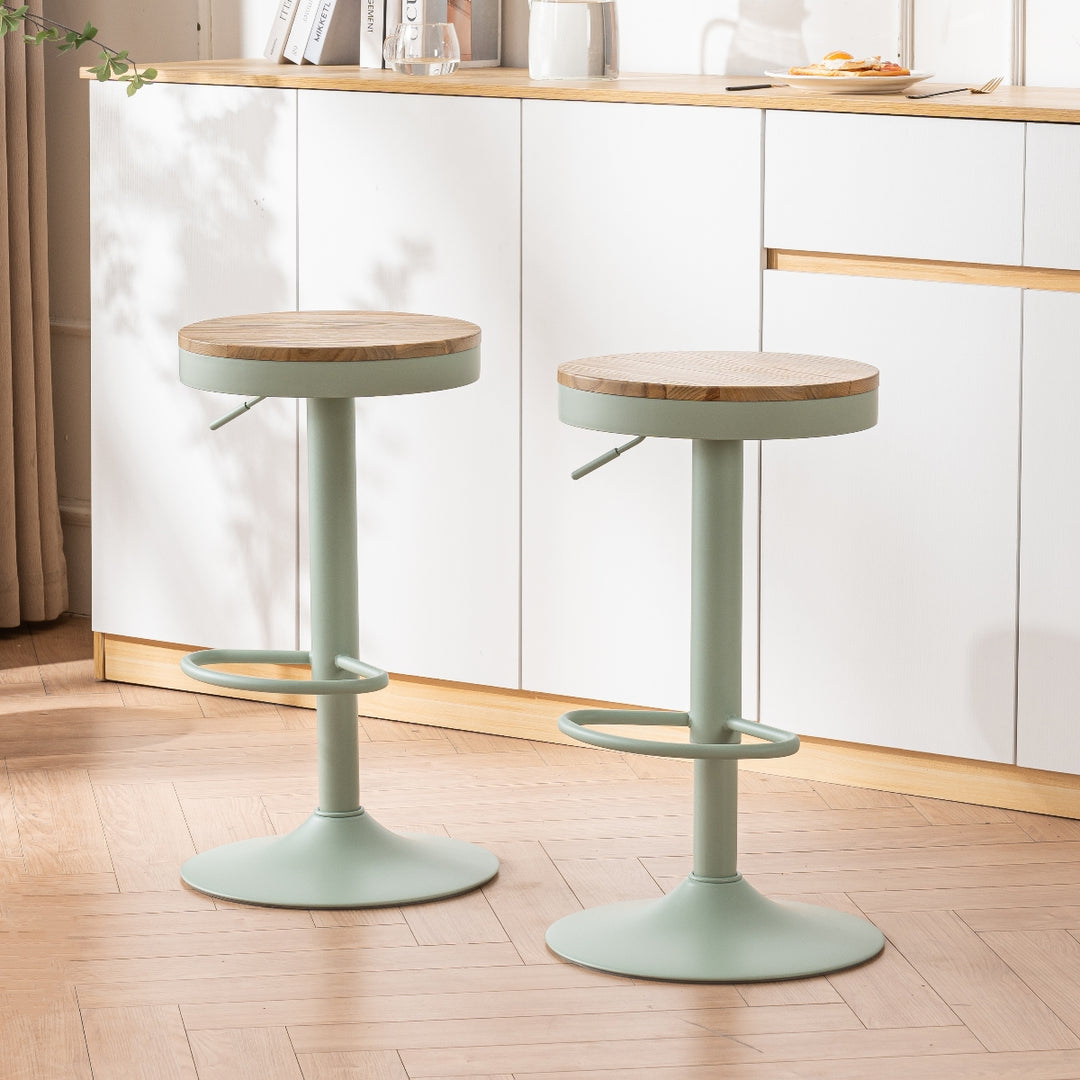 YOUNIKE Bar Stools Wooden Swivel Counter Stools