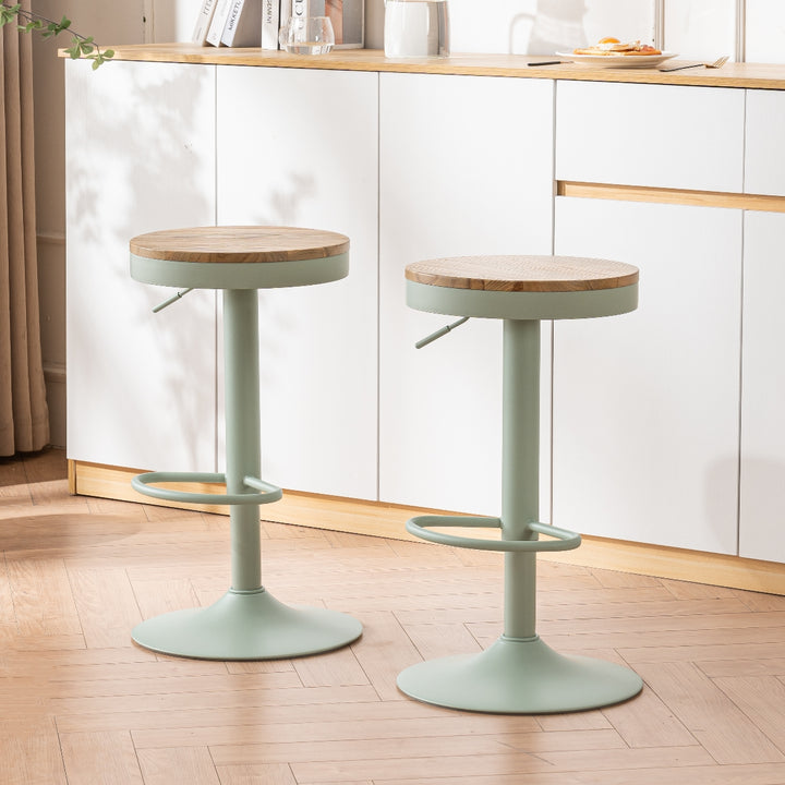 YOUNIKE Bar Stools Wooden Swivel Counter Stools
