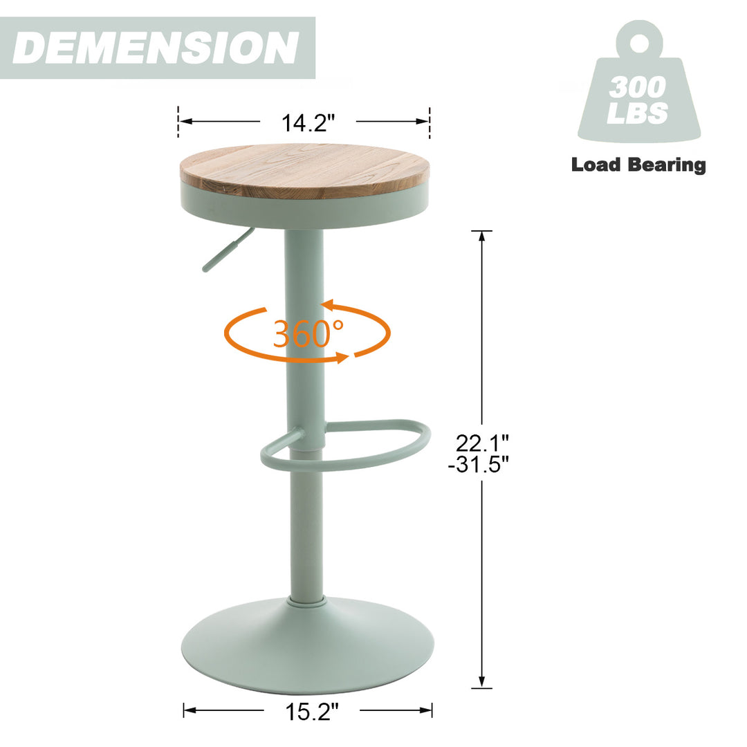 YOUNIKE Bar Stools Wooden Swivel Counter Stools