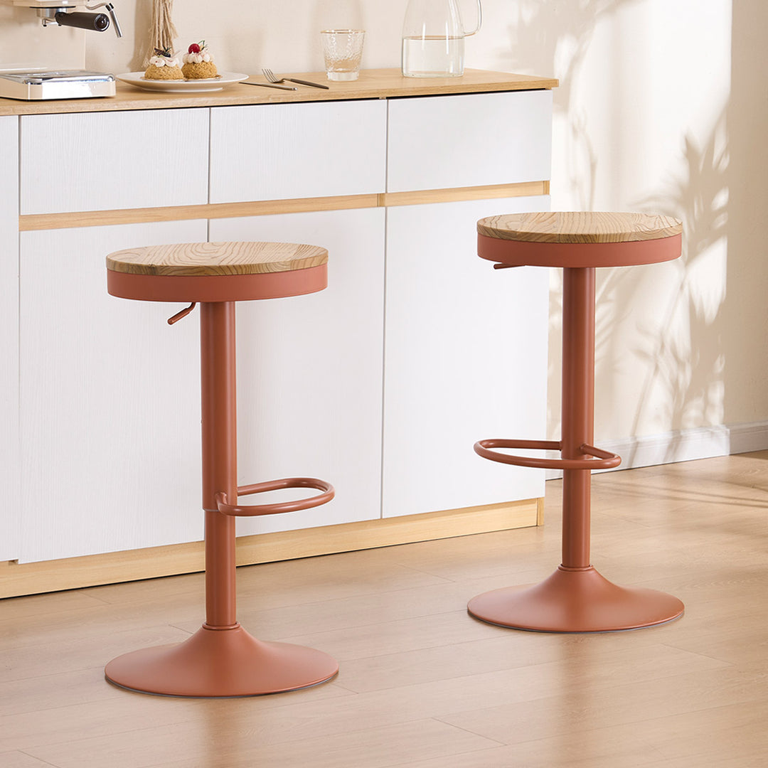 YOUNIKE Bar Stools Wooden Swivel Counter Stools