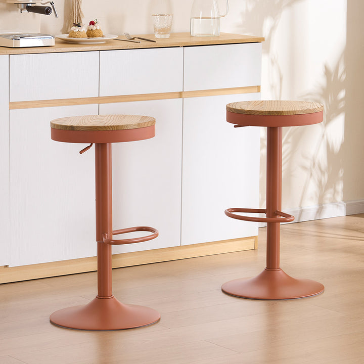 YOUNIKE Bar Stools Wooden Swivel Counter Stools