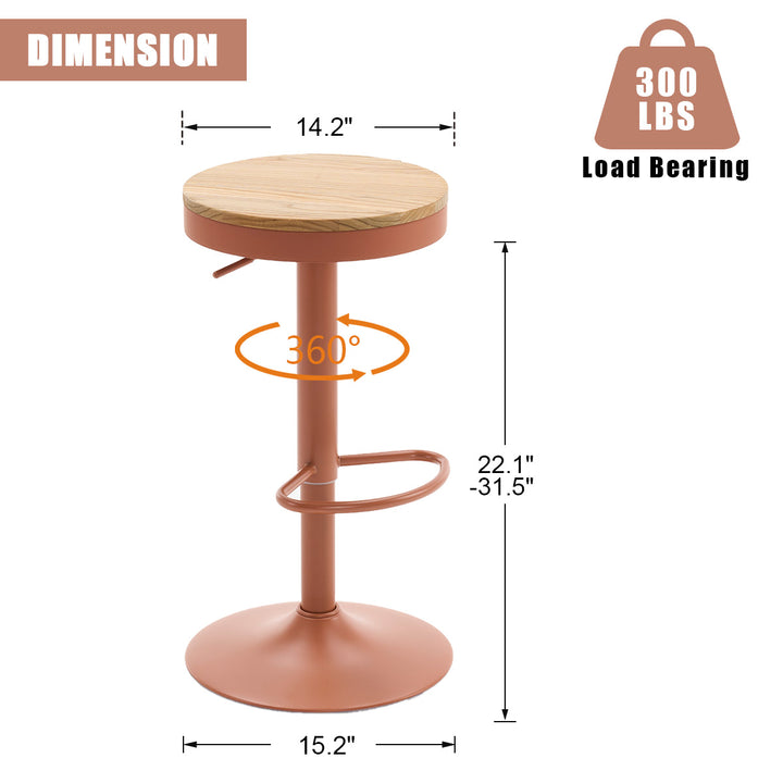 YOUNIKE Bar Stools Wooden Swivel Counter Stools