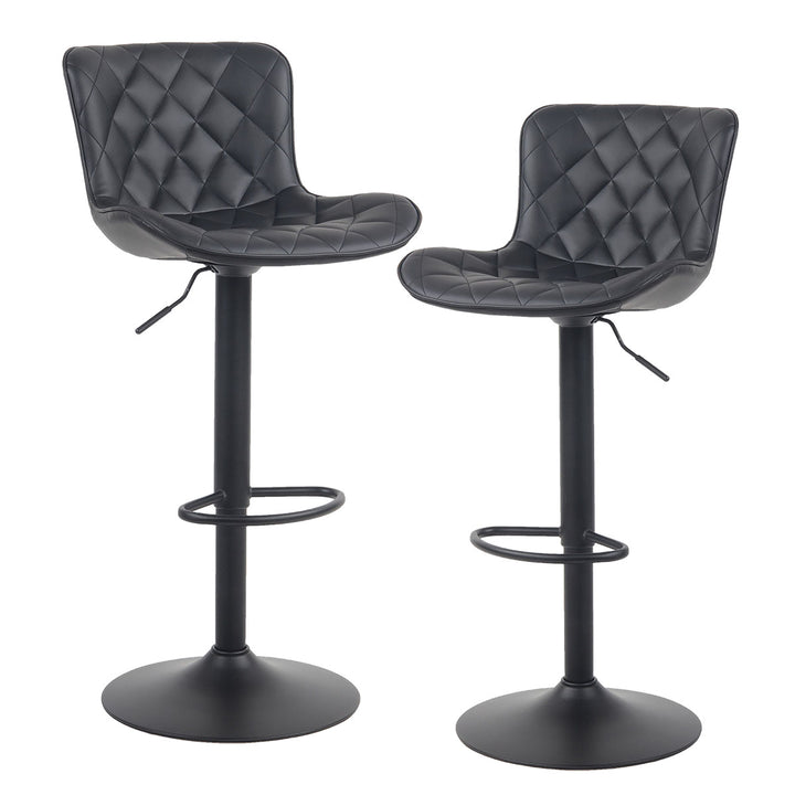 YOUNIKE Bar Stools PU Leather Swivel Stools with Back Set of 2