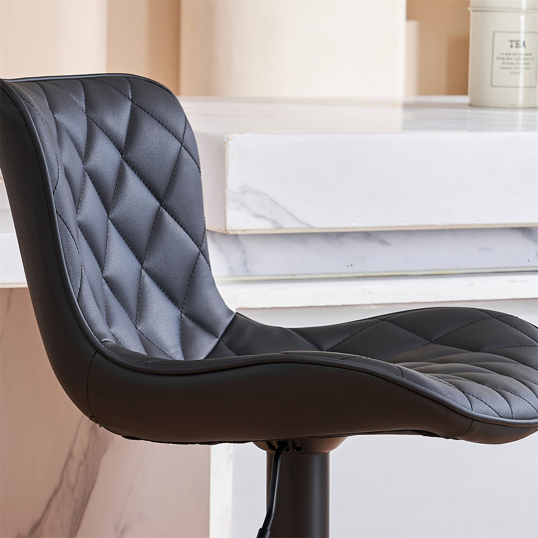 YOUNIKE Bar Stools PU Leather Swivel Stools with Back Set of 2
