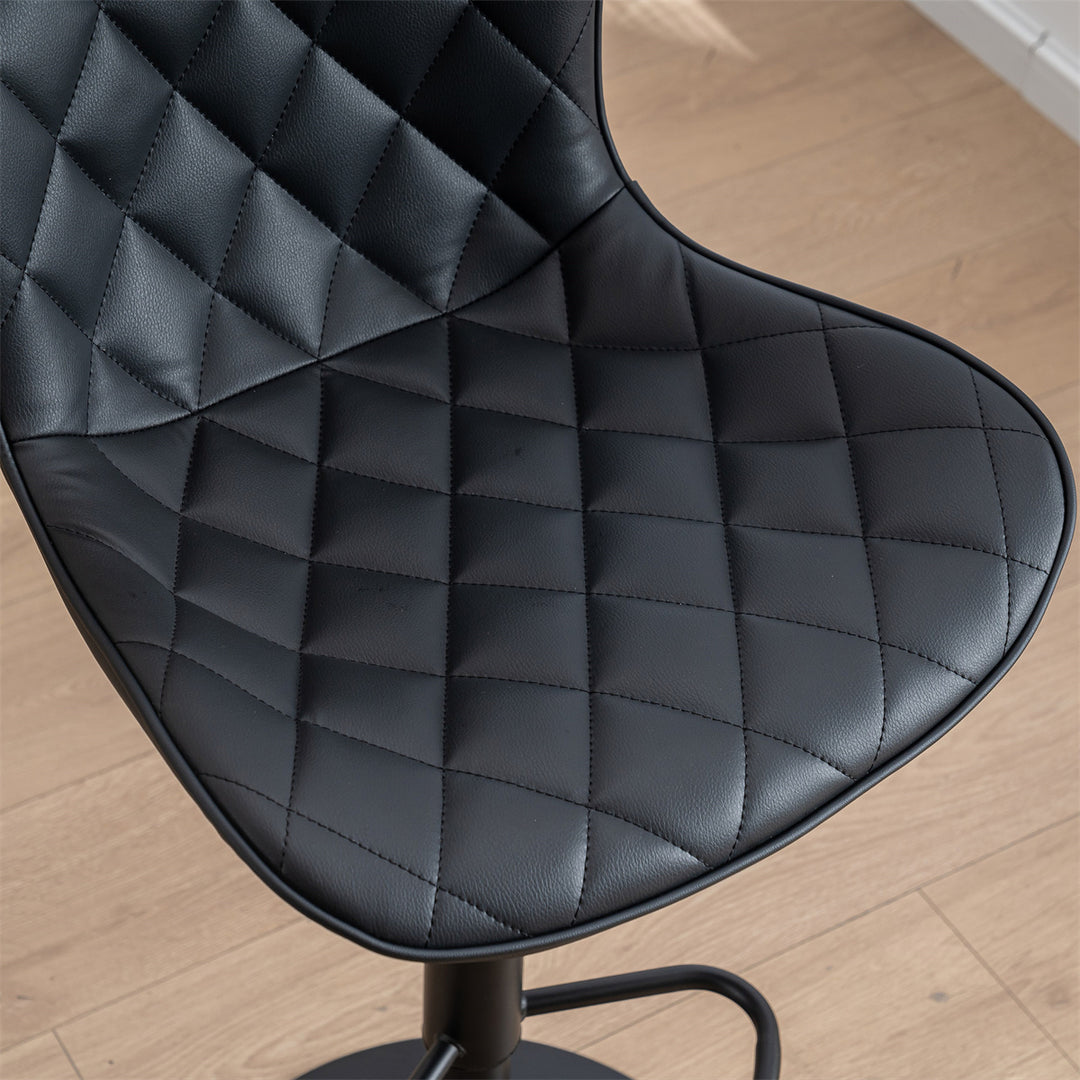 YOUNIKE Bar Stools PU Leather Swivel Stools with Back Set of 2