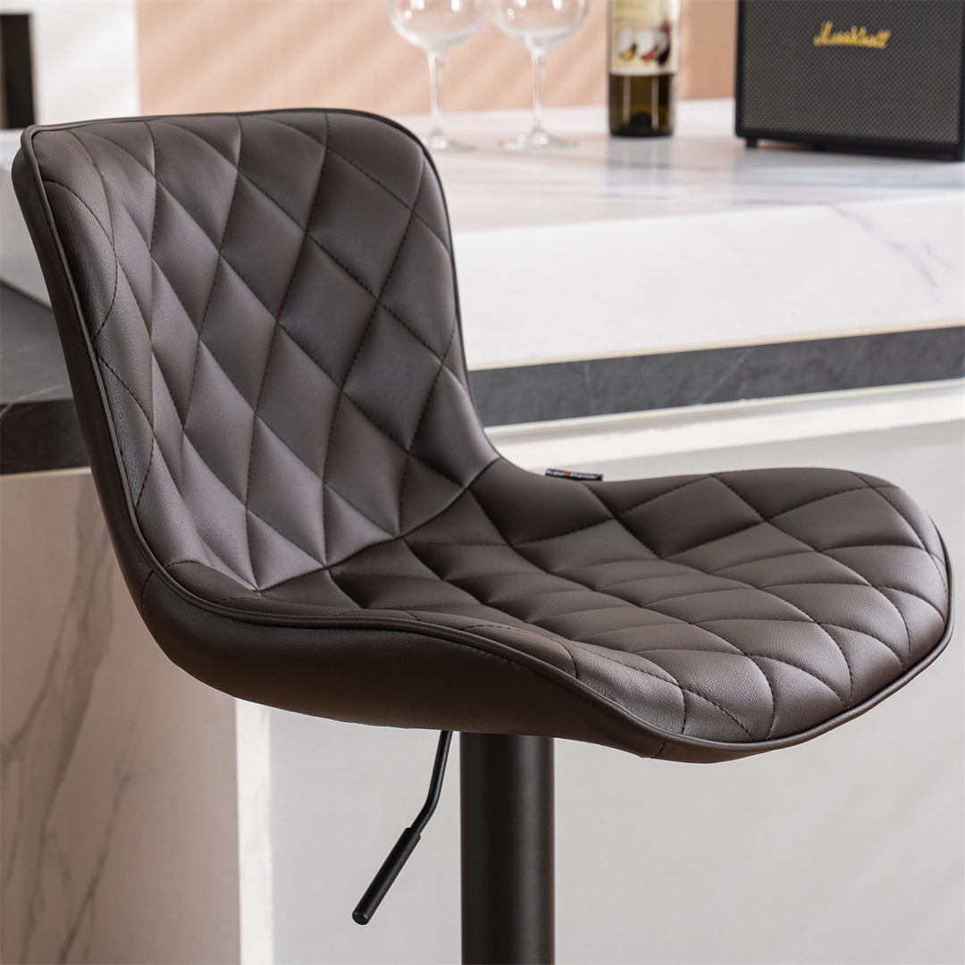 YOUNIKE Bar Stools PU Leather Swivel Stools with Back Set of 2
