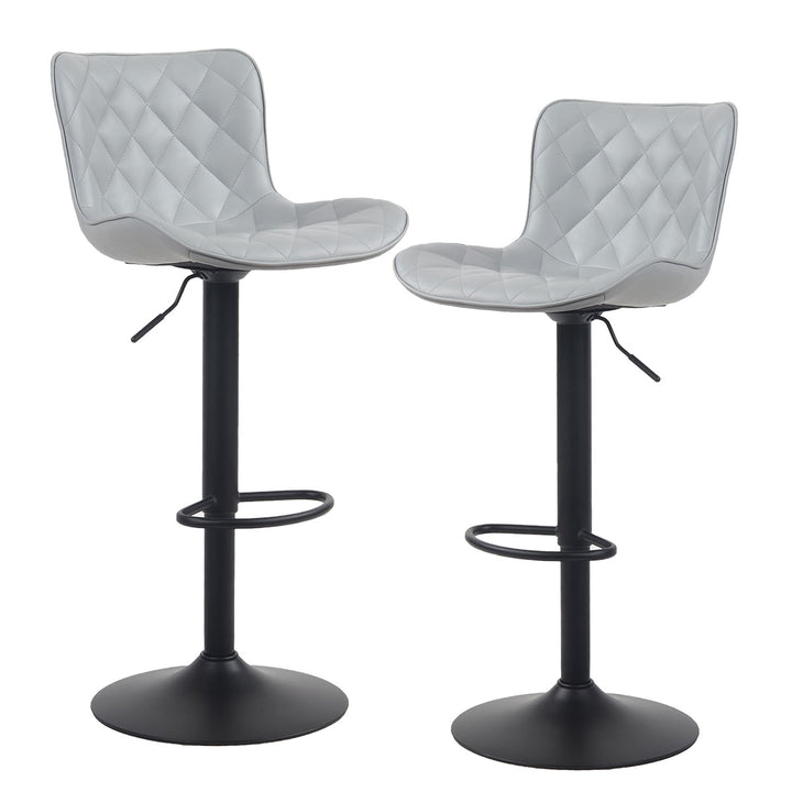 YOUNIKE Bar Stools PU Leather Swivel Stools with Back Set of 2