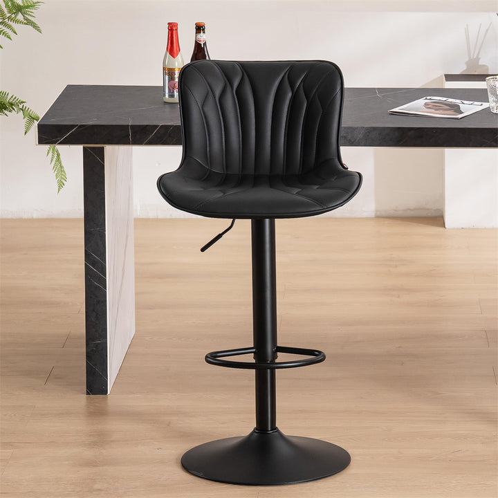 YOUNIKE Swivel Bar Stools Upholstered PU Leather Counter Stools