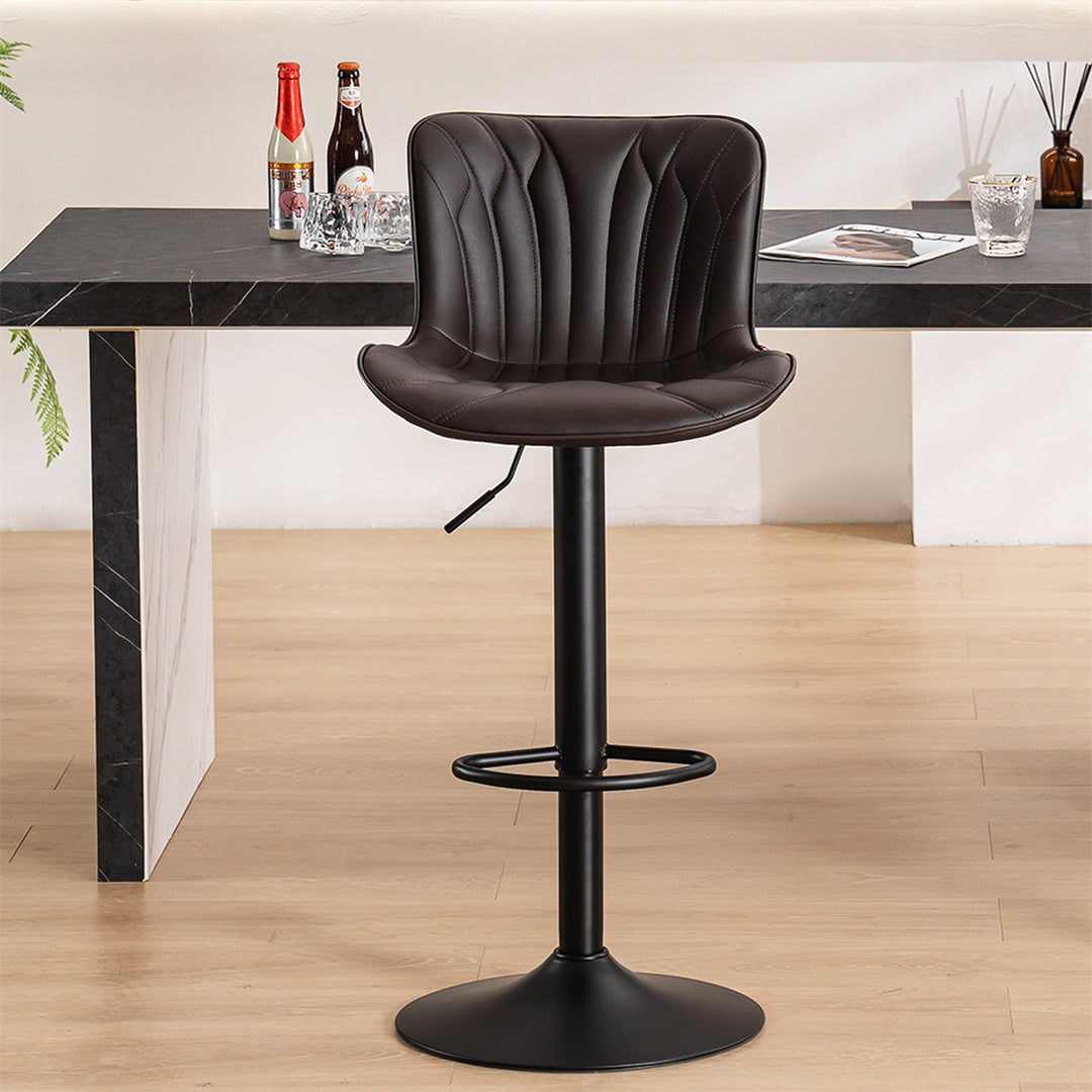 YOUNIKE Swivel Bar Stools Upholstered PU Leather Counter Stools