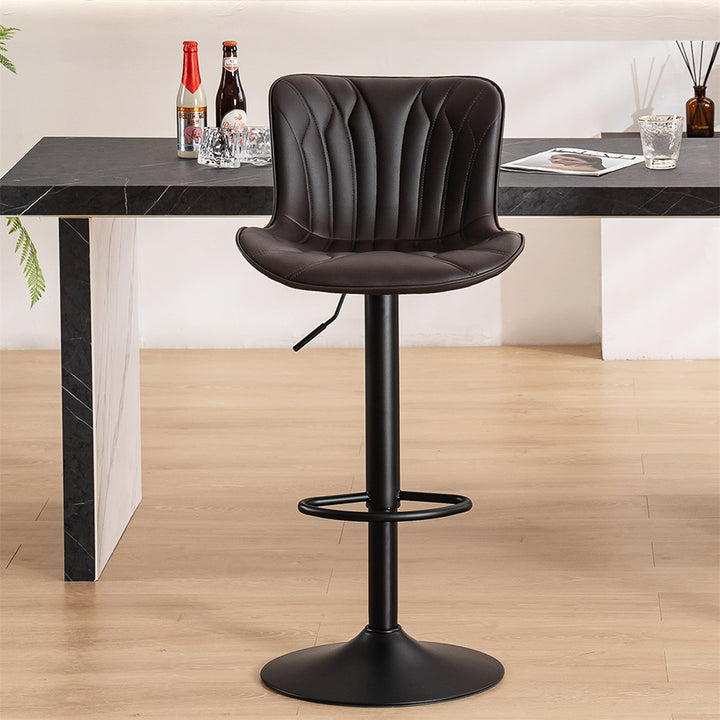 YOUNIKE Swivel Bar Stools Upholstered PU Leather Counter Stools