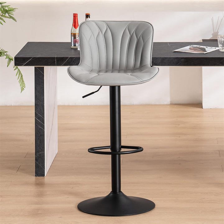 YOUNIKE Swivel Bar Stools Upholstered PU Leather Counter Stools