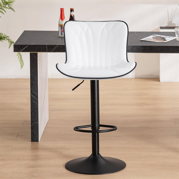 YOUNIKE Swivel Bar Stools Upholstered PU Leather Counter Stools