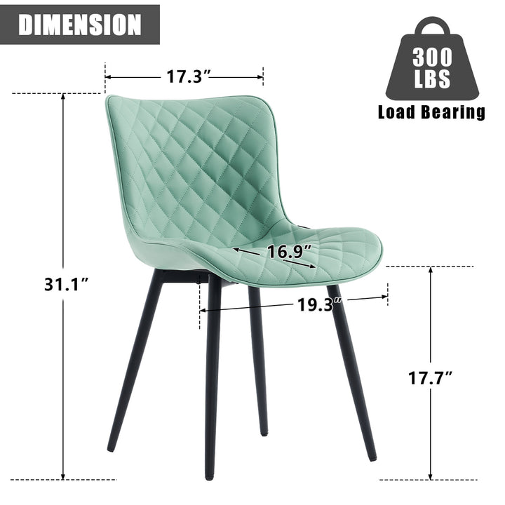 YOUNIKE Dining Chairs Set of 2 Kitchen Chairs with Metal Legs