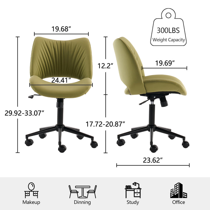 YOUNIKE Home Office Chair Armless Desk Chair with Widened Back
