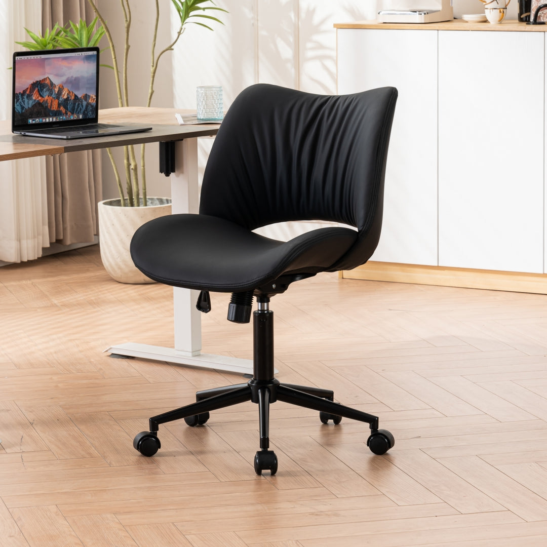 YOUNIKE Home Office Chair Armless Desk Chair with Widened Back
