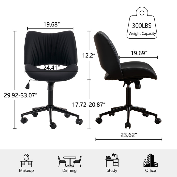 YOUNIKE Home Office Chair Armless Desk Chair with Widened Back
