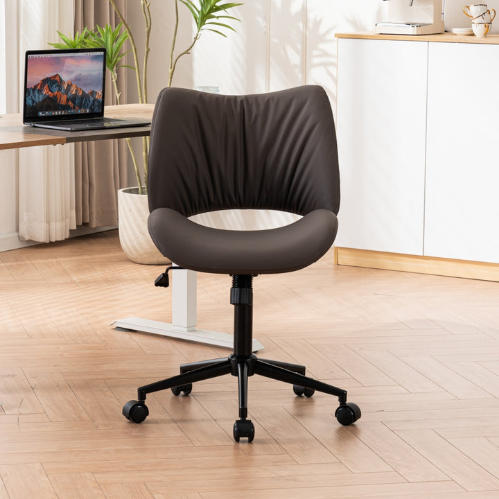 YOUNIKE Home Office Chair Armless Desk Chair with Widened Back