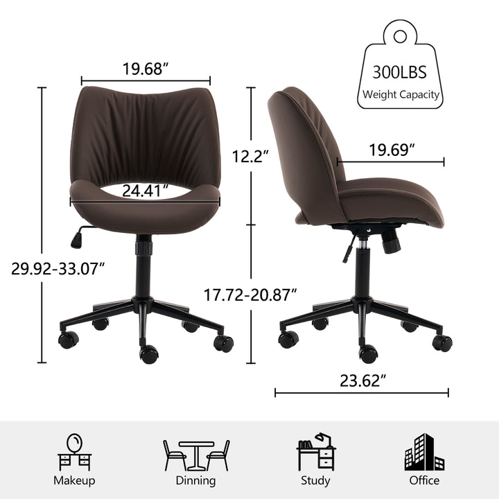 YOUNIKE Home Office Chair Armless Desk Chair with Widened Back