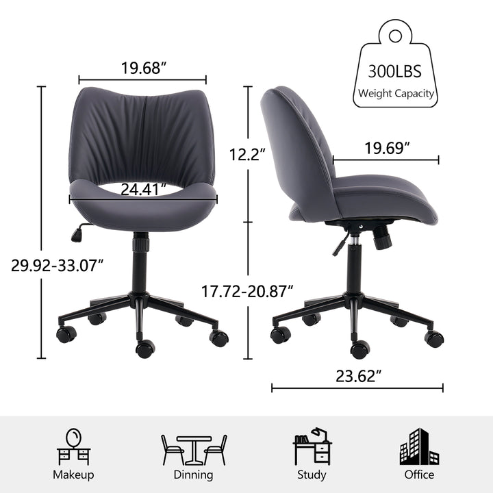 YOUNIKE Home Office Chair Armless Desk Chair with Widened Back